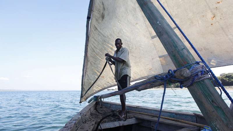 On board a dhow in mozambique