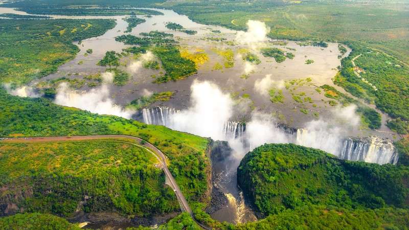 Victoria falls from above