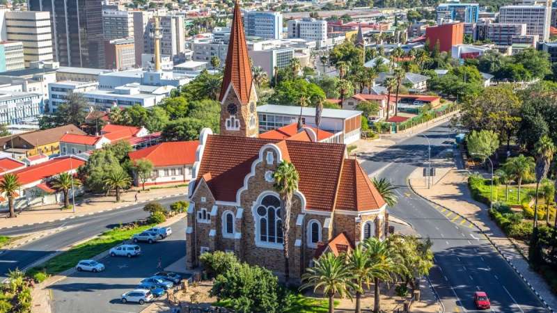 Christ church and windhoek skyline
