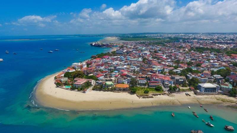 Aerial view of stone town