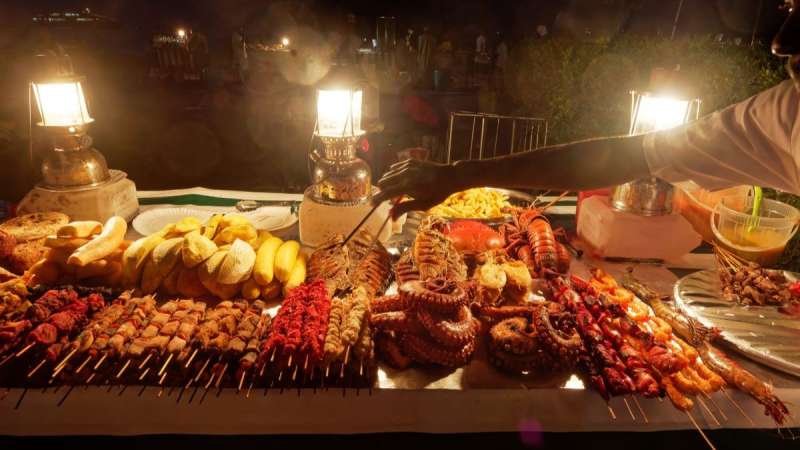 Night food market in stone town