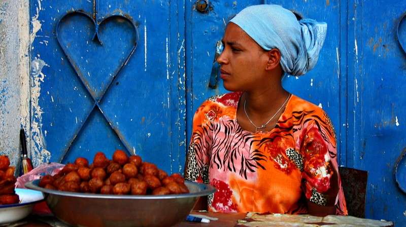 Fruit seller in addis ababa ethiopia