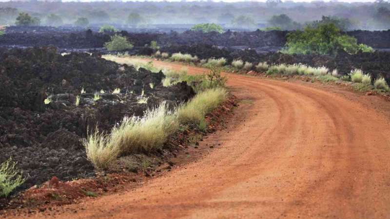Tsavo east volcanic landscape