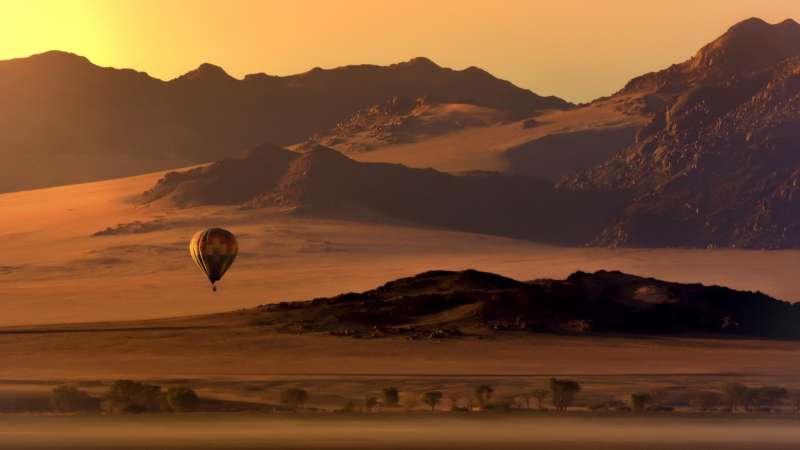 Hot air balloon over Sossusvlei