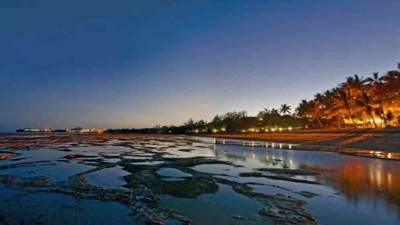 Mombasa beach at night