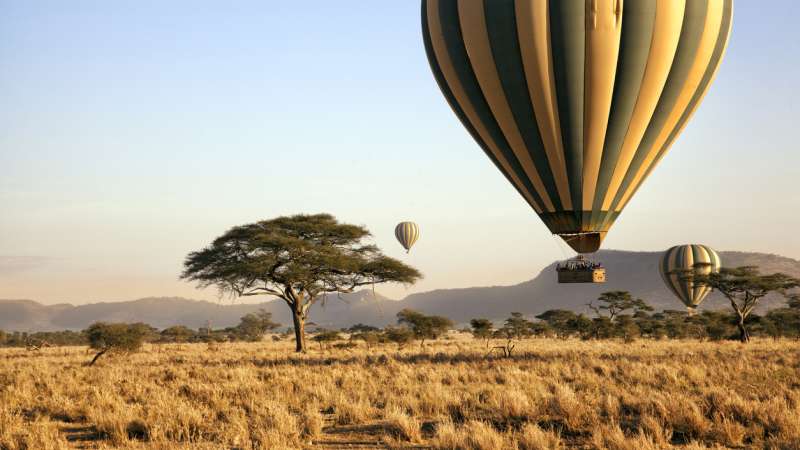 Hot air balloon ride serengeti safari