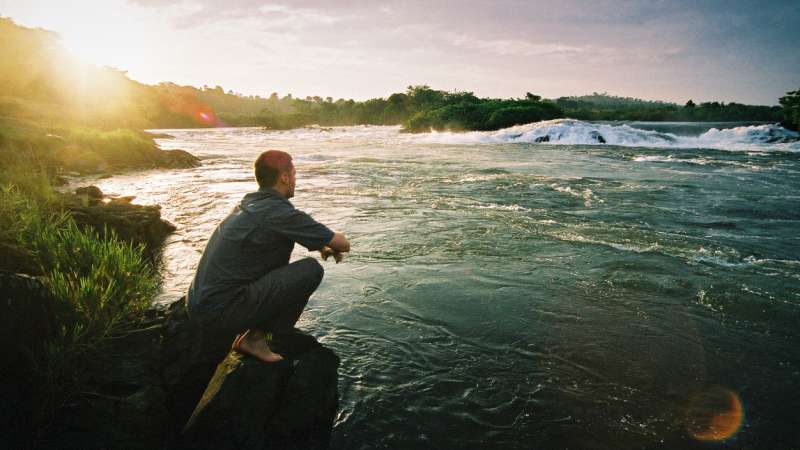 Traveller looking out into the Nile