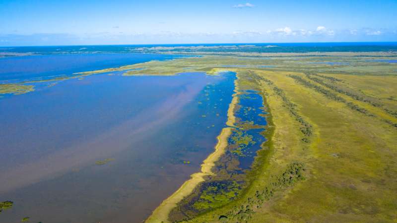 Aerial view of isimangaliso national park