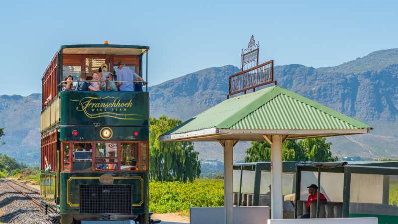 Visit the Franschhoek wine tram for an easy hop-on hop-off experience 