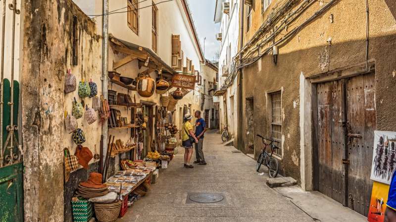Zanzibar street markets stone town