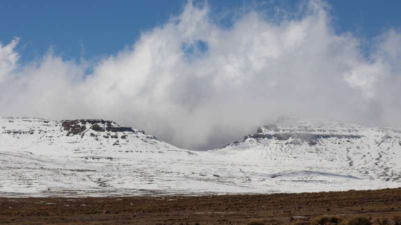 Snow capped mountains lesotho