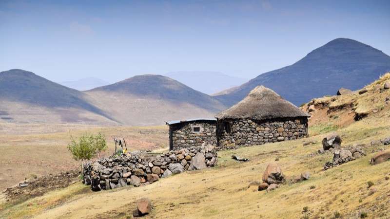 Typical basotho hut lesotho