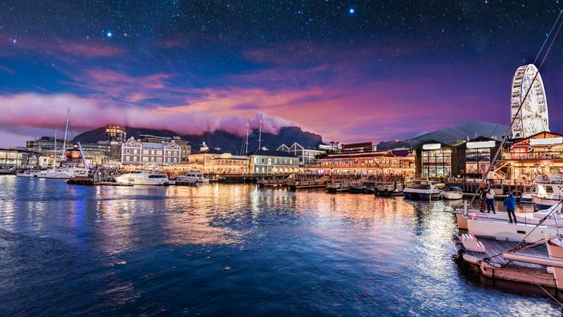 V&A waterfront at night cape town