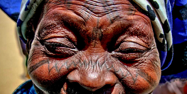 Makonde women in Tanzania - facial scarification