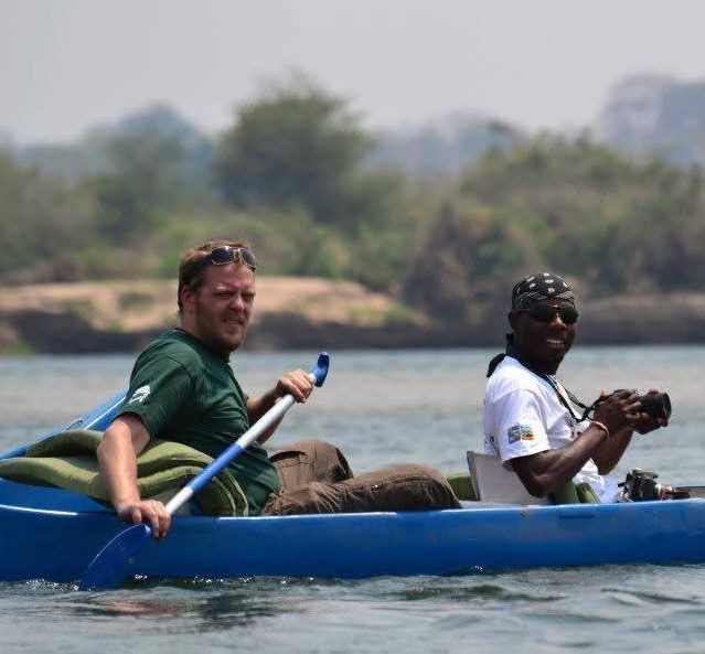 Chris paddling in Africa