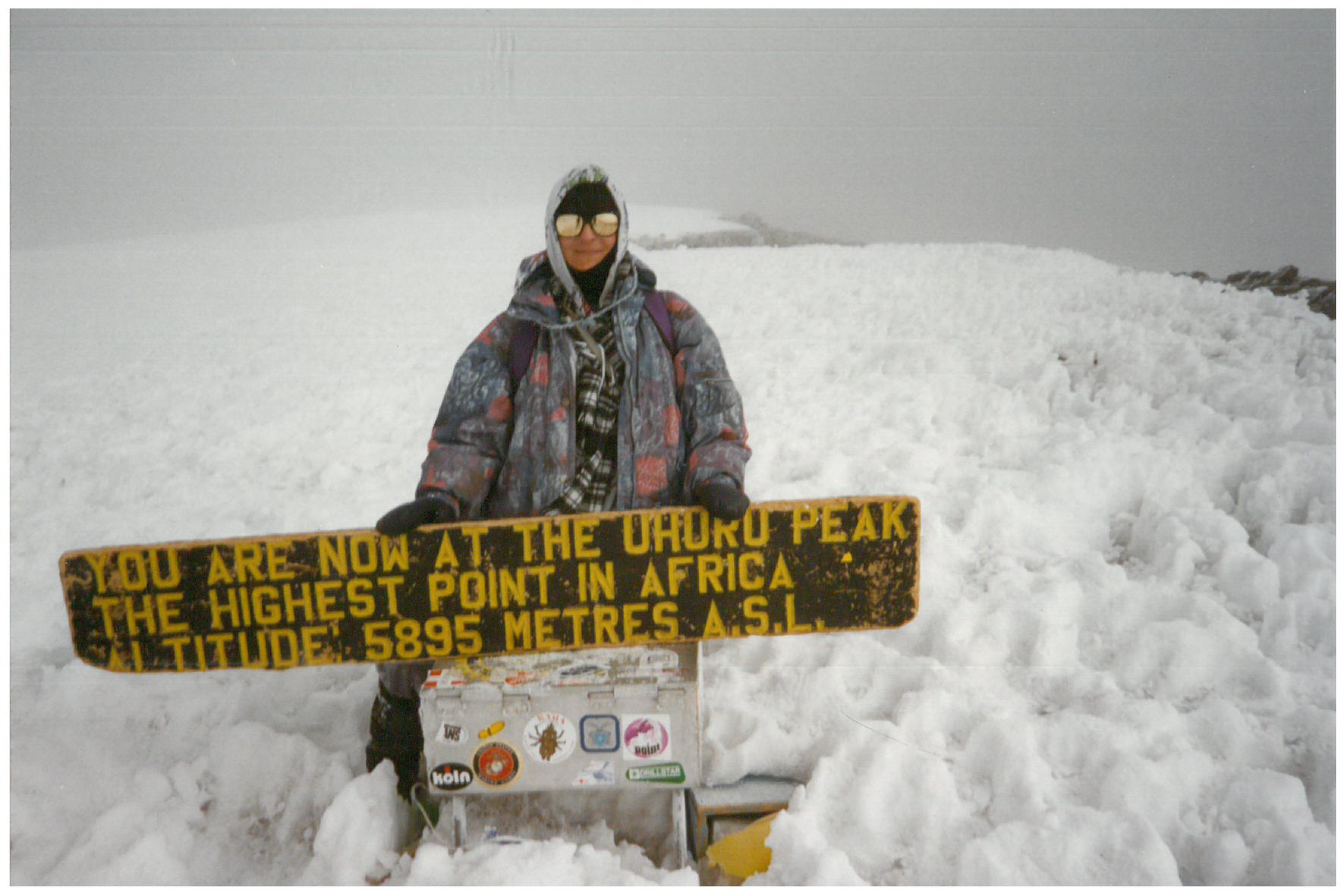 Harriet at the top of Mount Kilimanjaro