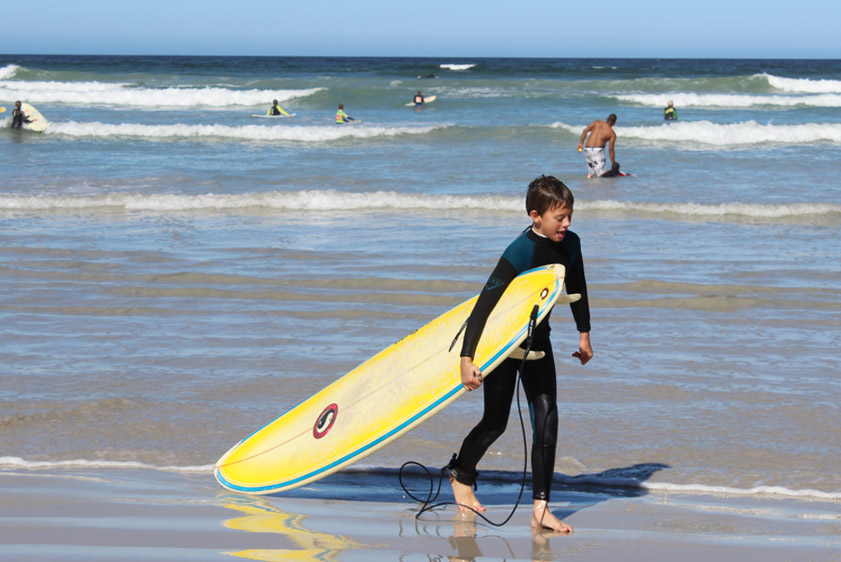 Beginners Surfing at Muizenberg, Cape Town