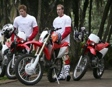 Prince William and Harry: before the start of the Enduro Africa 08 charity